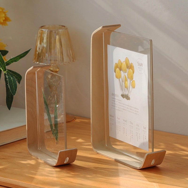 Acrylic Wooden Photo Frame Herbarium Display Calendar DIY Frame