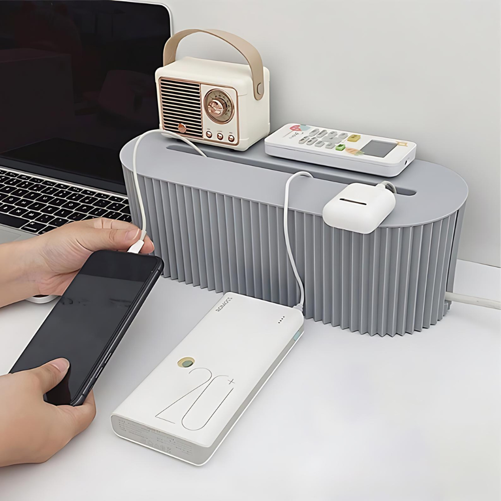Nordic Plug Board Storage Box Cable Wire Organizer Case