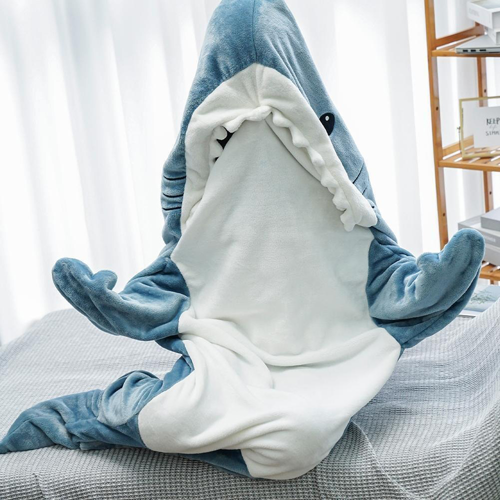 Funny Homewear Shark Onesie Sleeping Bag Winter Warm Blanket