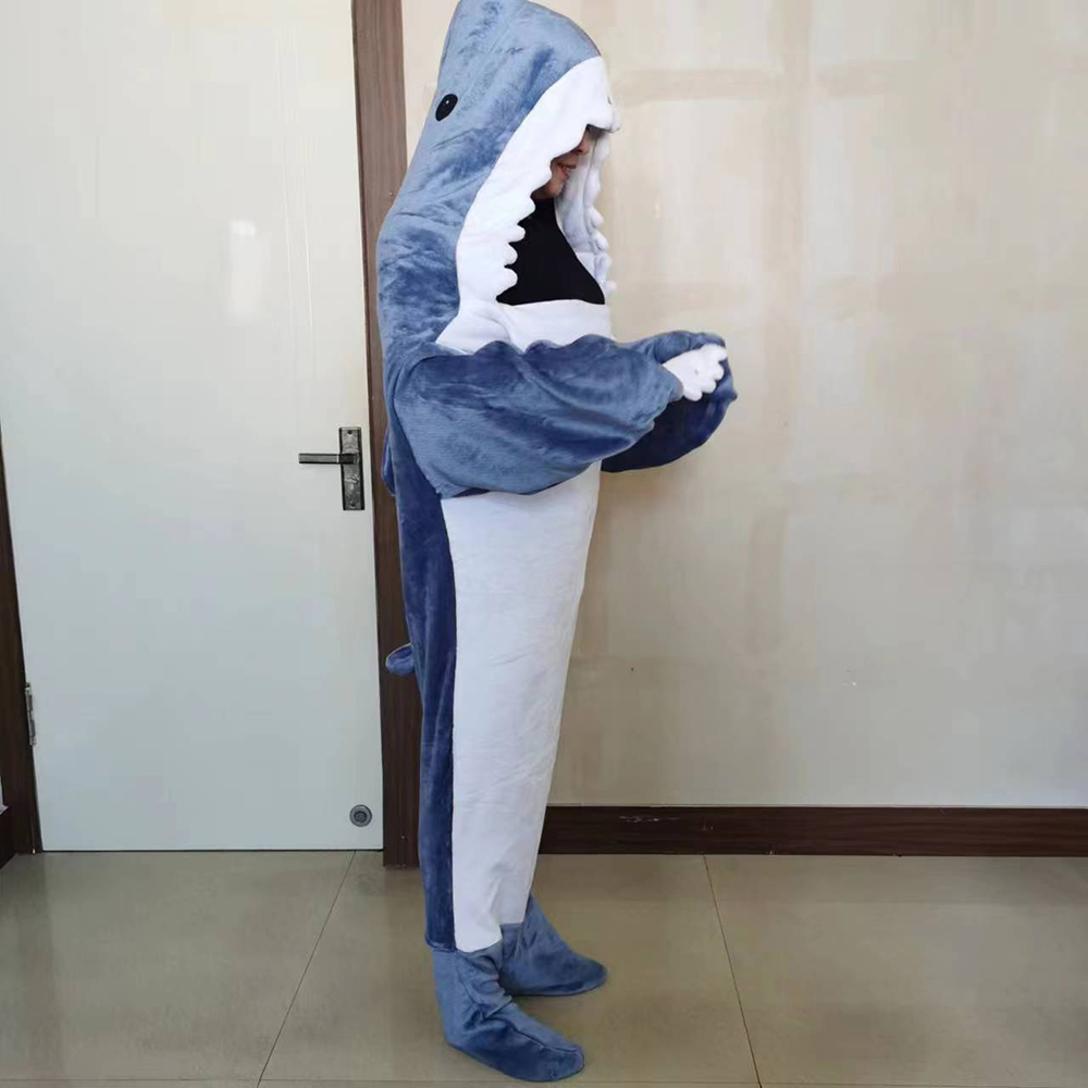 Funny Homewear Shark Onesie Sleeping Bag Winter Warm Blanket