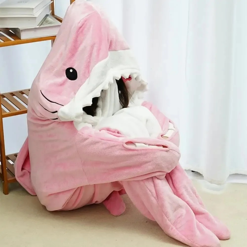 Funny Homewear Shark Onesie Sleeping Bag Winter Warm Blanket