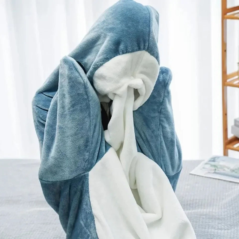 Funny Homewear Shark Onesie Sleeping Bag Winter Warm Blanket