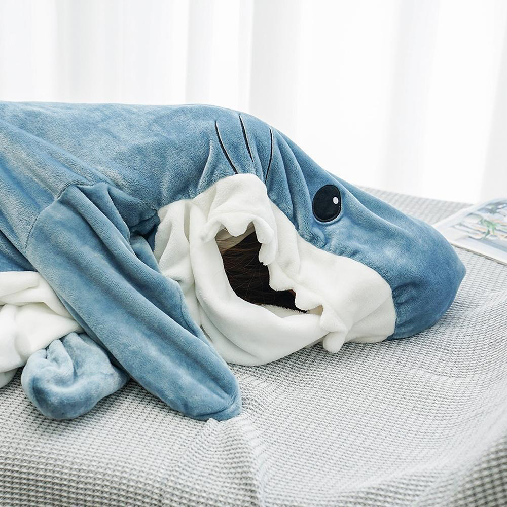 Funny Homewear Shark Onesie Sleeping Bag Winter Warm Blanket