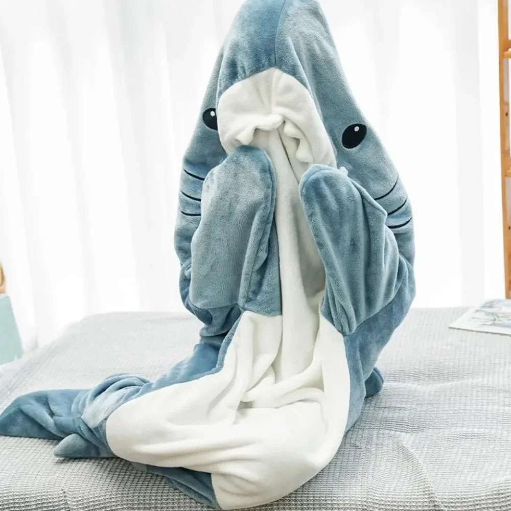 Funny Homewear Shark Onesie Sleeping Bag Winter Warm Blanket