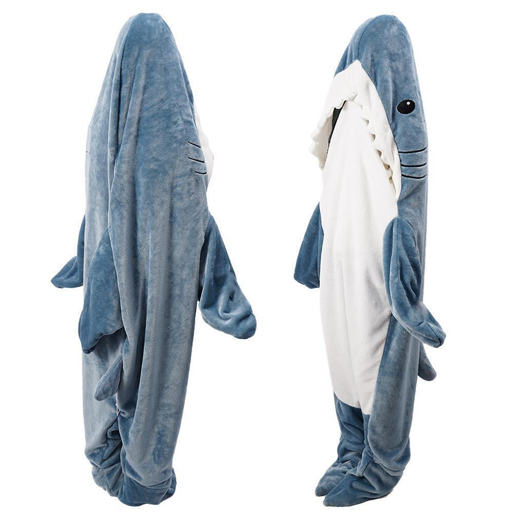 Funny Homewear Shark Onesie Sleeping Bag Winter Warm Blanket