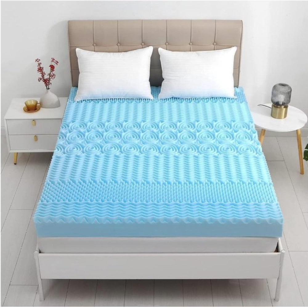 Memory Foam Mattress Topper 7-Zone Gel BAMBOO COVER 5cm