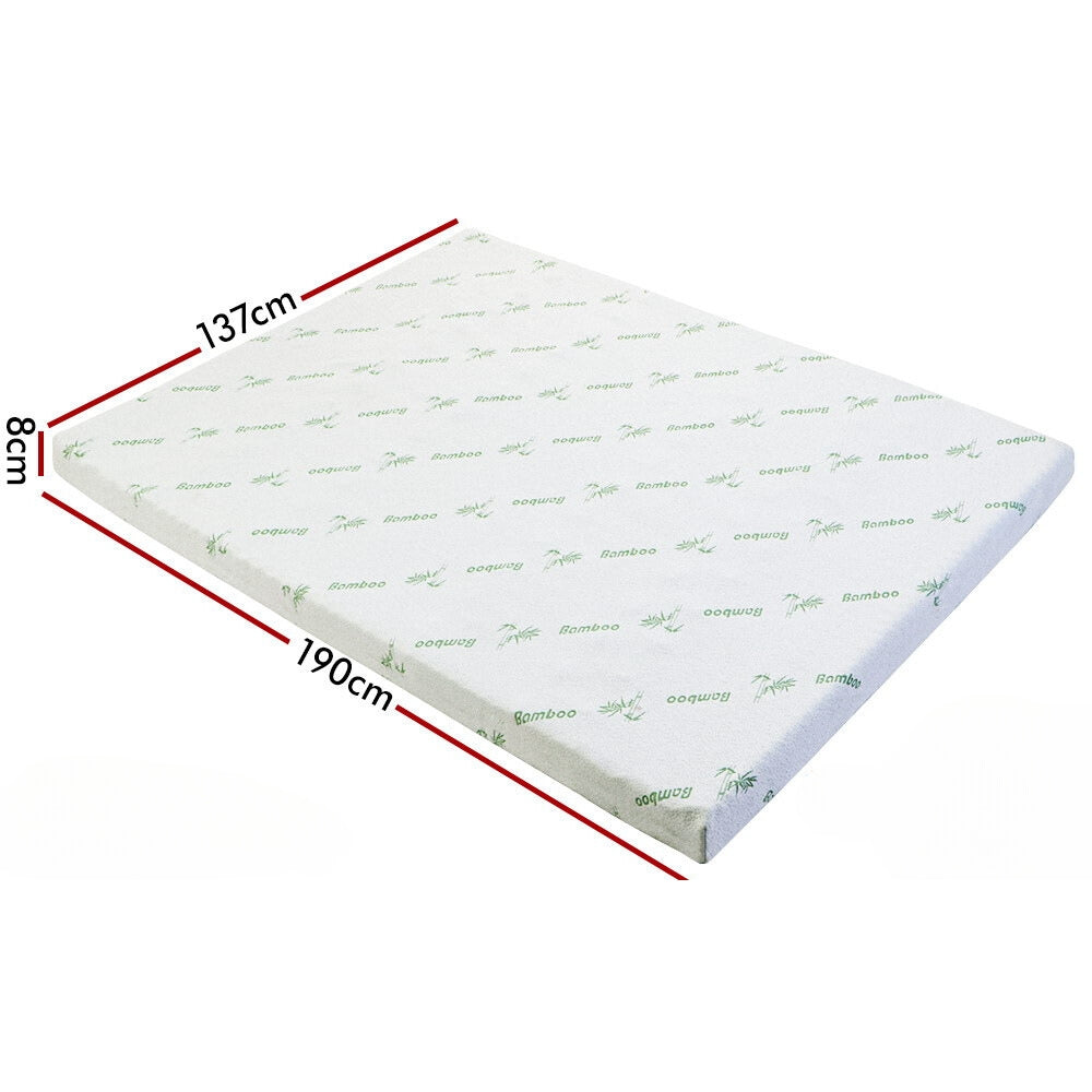 Memory Foam Mattress Topper 7-Zone Gel BAMBOO COVER 5cm