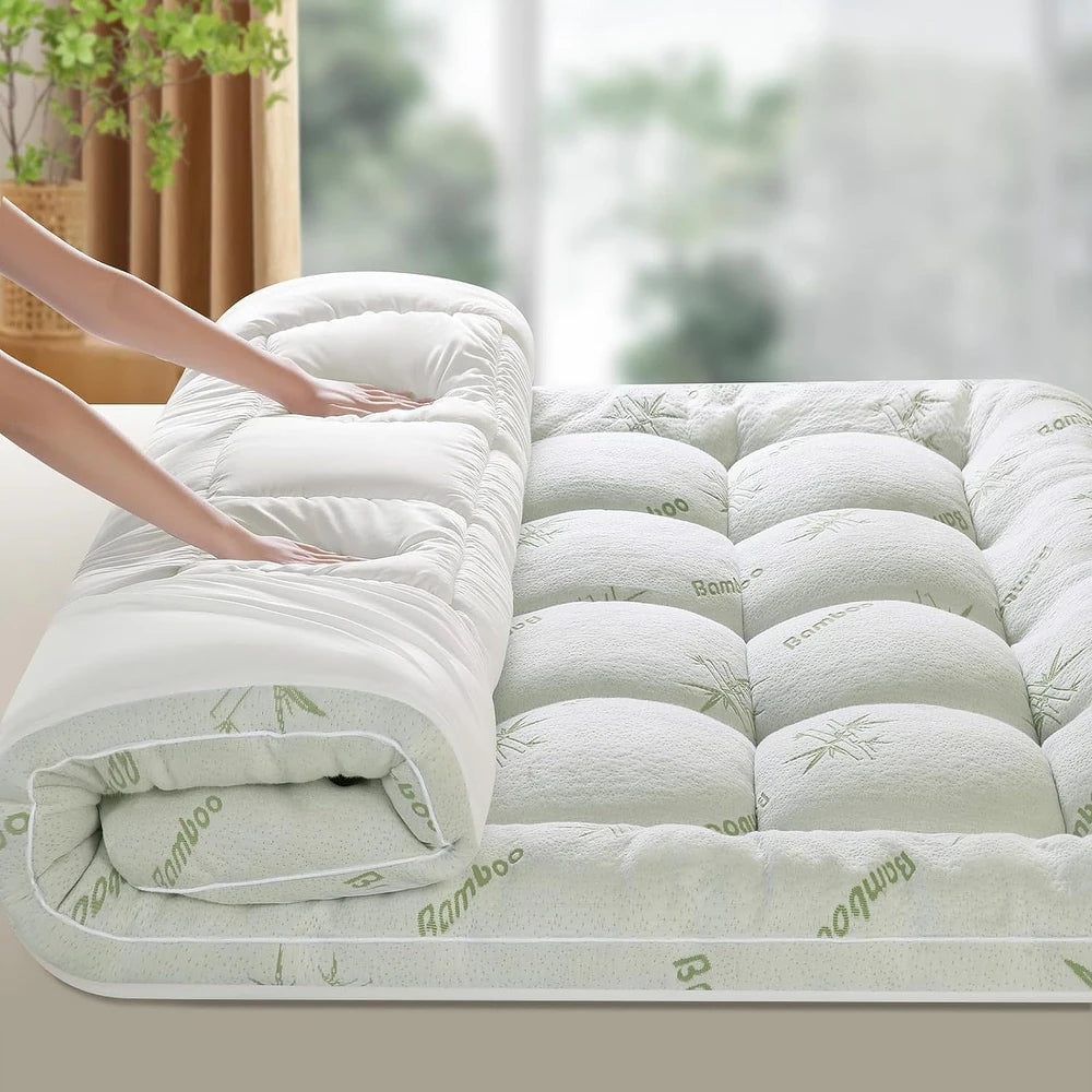 Mattress Topper Pillowtop Luxury Bedding Mat Pad Cover 7 cm