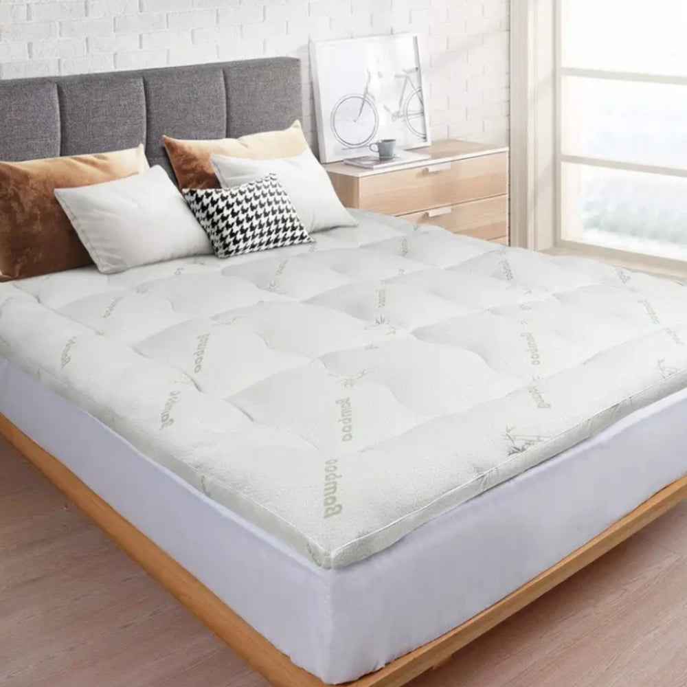 Mattress Topper Pillowtop Luxury Bedding Mat Pad Cover 7 cm