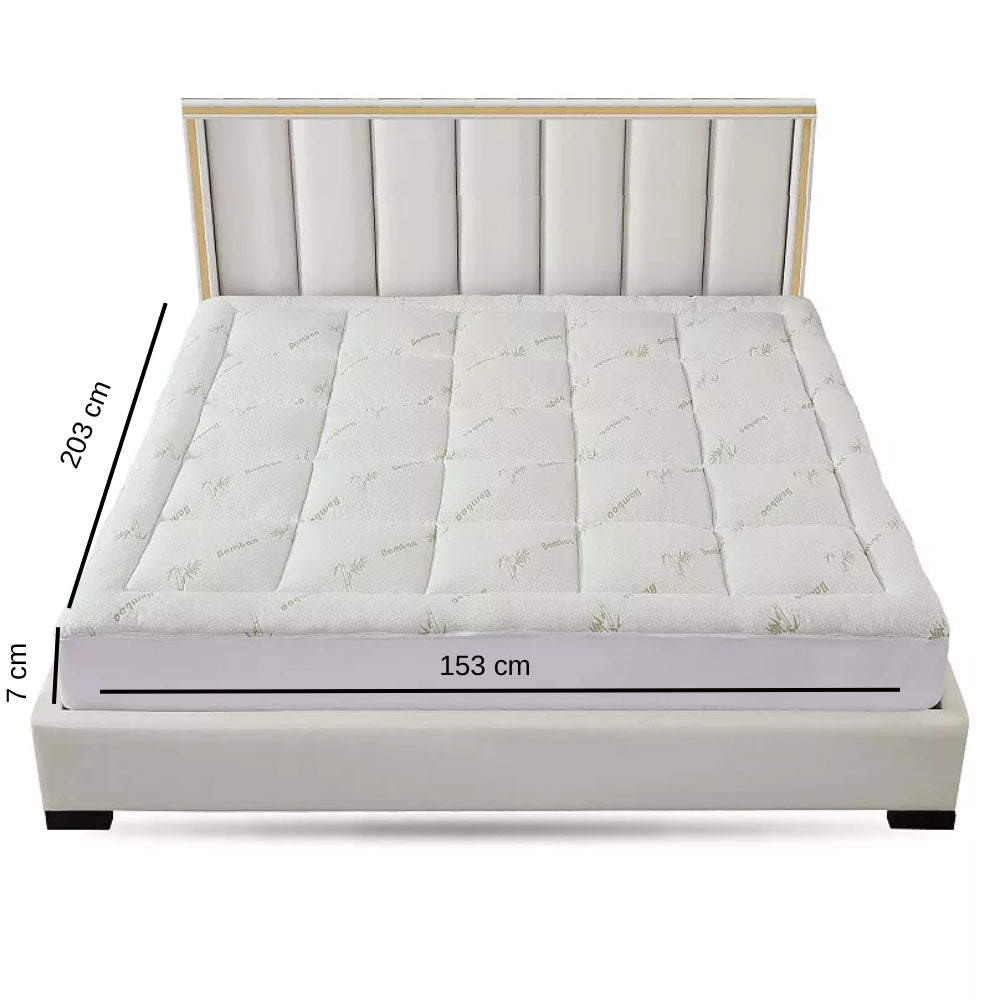 Mattress Topper Pillowtop Luxury Bedding Mat Pad Cover 7 cm