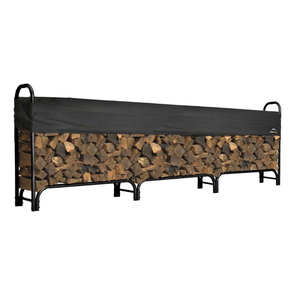 12.7FT Outdoor Firewood Rack with Cover Heavy Duty Firewood Holder