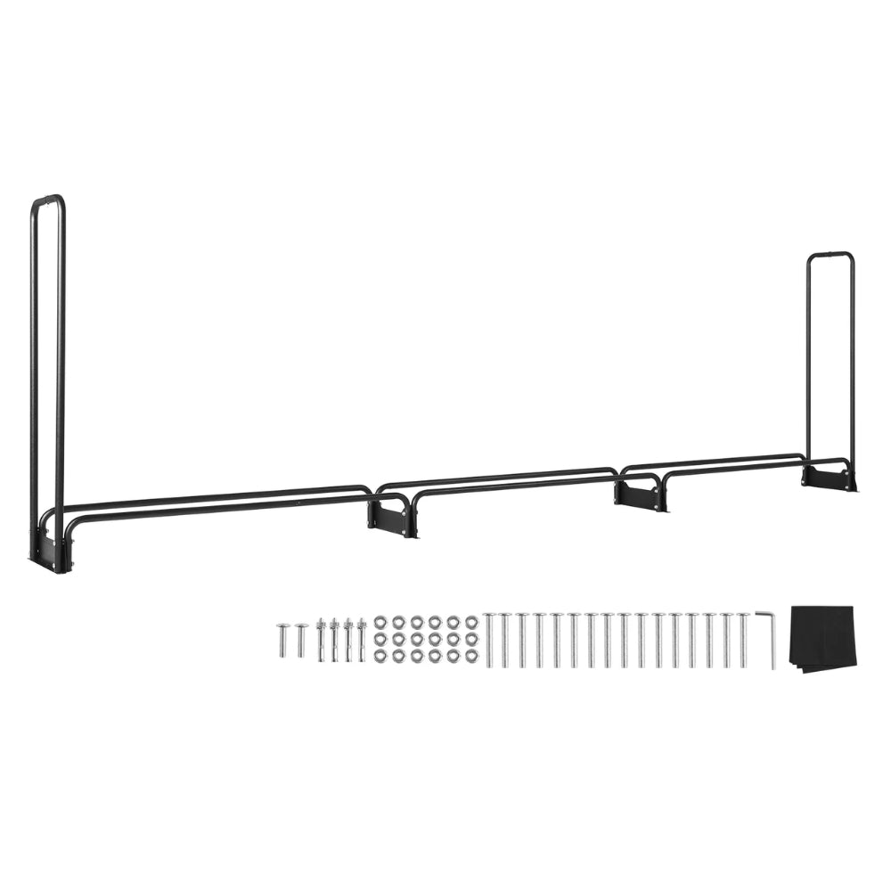 12.7FT Outdoor Firewood Rack with Cover Heavy Duty Firewood Holder