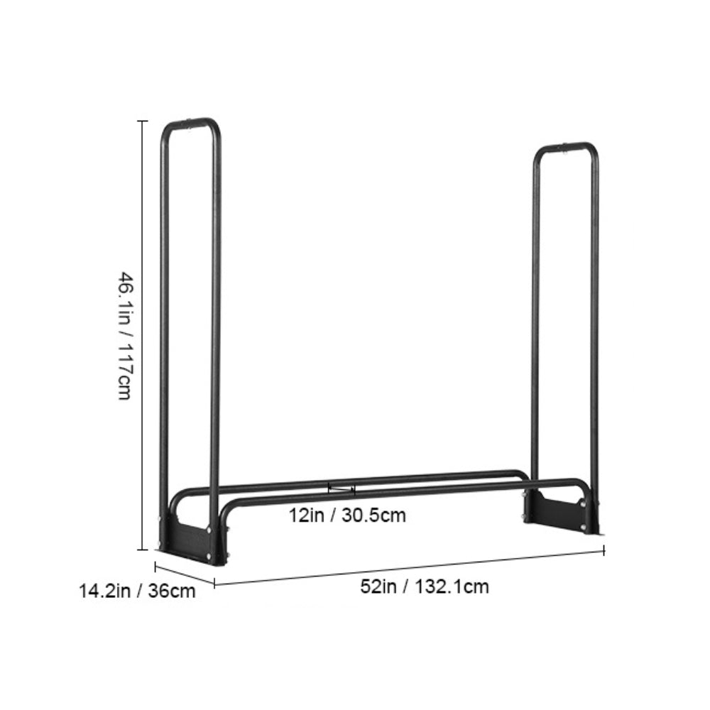 12.7FT Outdoor Firewood Rack with Cover Heavy Duty Firewood Holder