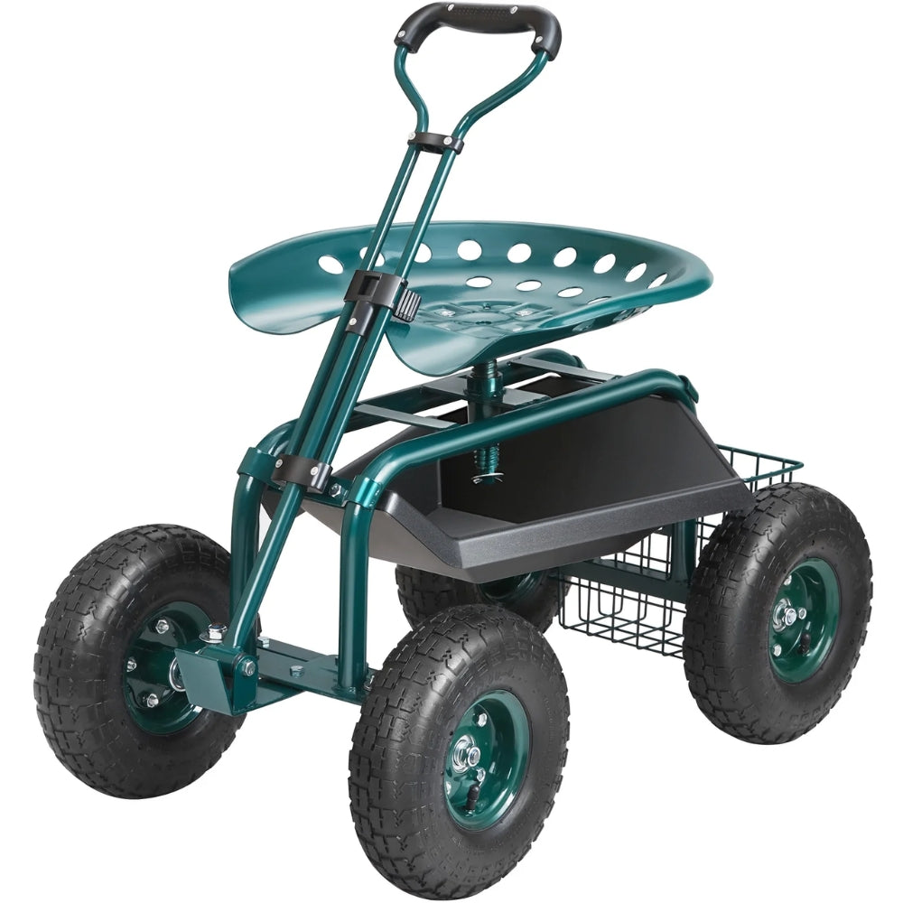 Garden Cart Rolling Workseat with Wheels Gardening Stool for Planting