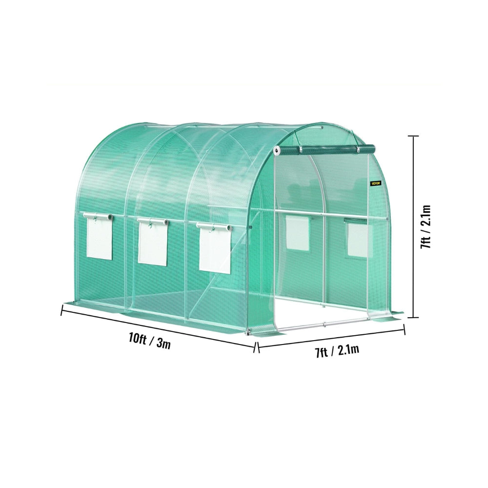 Walk-in Tunnel Greenhouse Galvanized Frame & Waterproof Cover