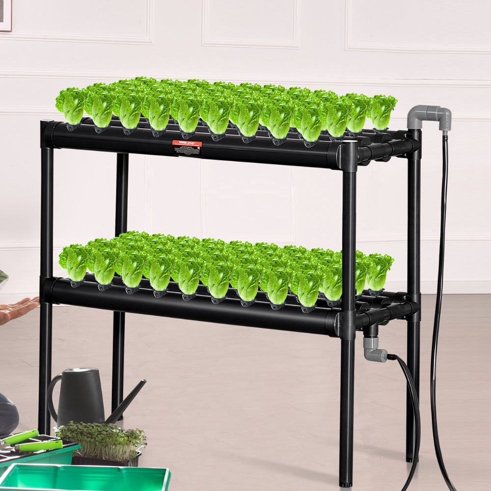 Hydroponics Growing System PVC Pipes Hydroponic Grow Kit with Water Timer Baskets and Sponges