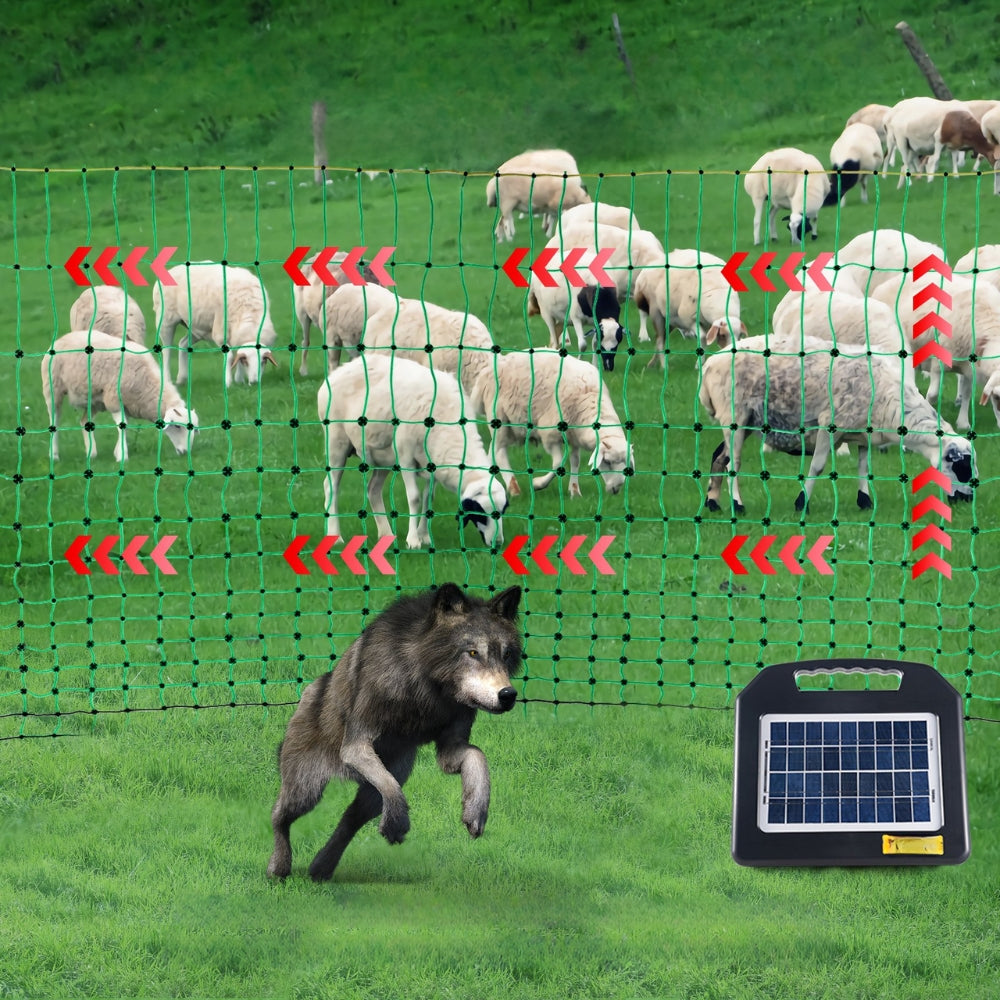 Electric Fence Netting PE Net Fencing with Posts & Double Spiked Stakes