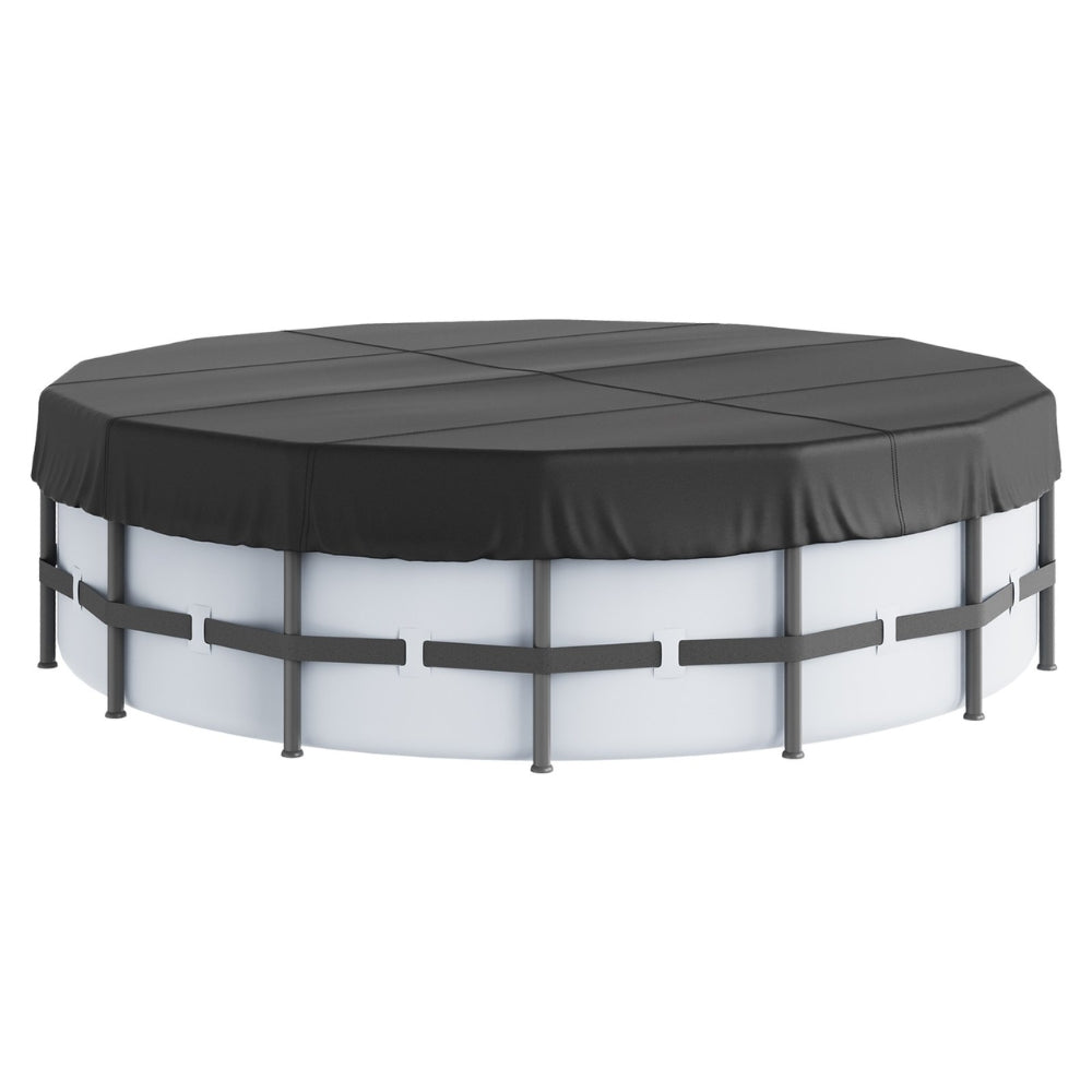 Round Pool Cover Solar Covers for Above Ground Pools Safety Pool Cover with Drawstring Design Black