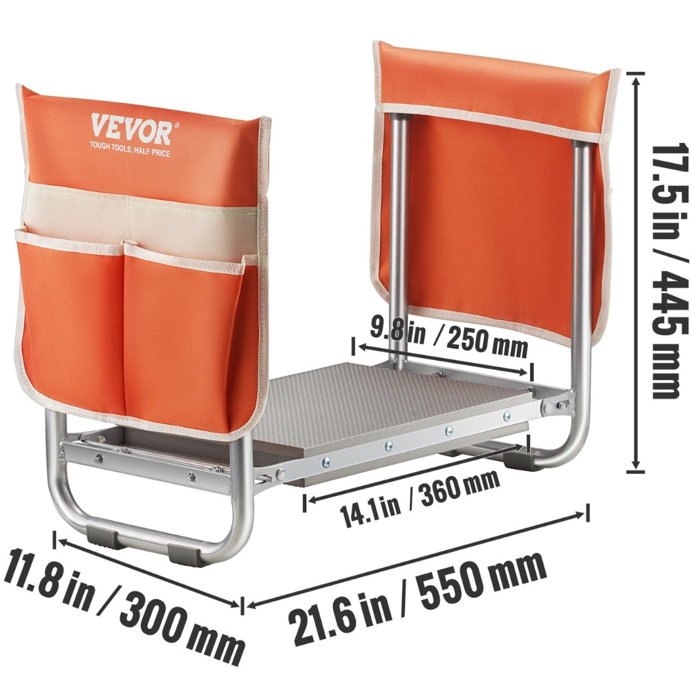 Garden Kneeler and Seat Foldable Garden Stool Kneeling Bench for Gardening with Tool Bag