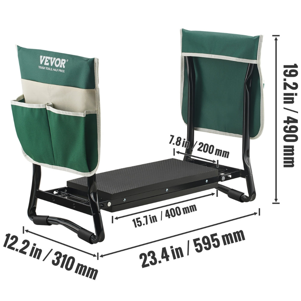 Garden Kneeler and Seat Foldable Garden Stool Kneeling Bench for Gardening with Tool Bag