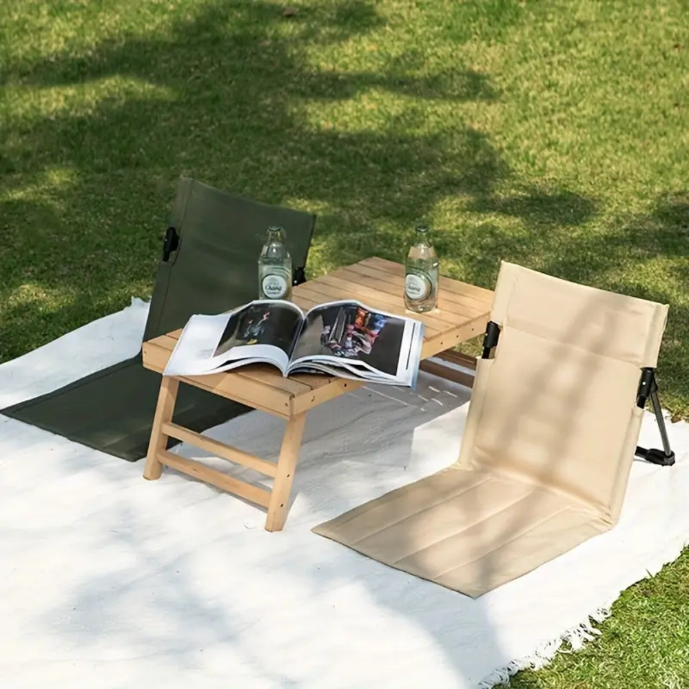 Foldable Camping Chair Outdoor Garden Park Single Lazy Chair Backrest Cushion