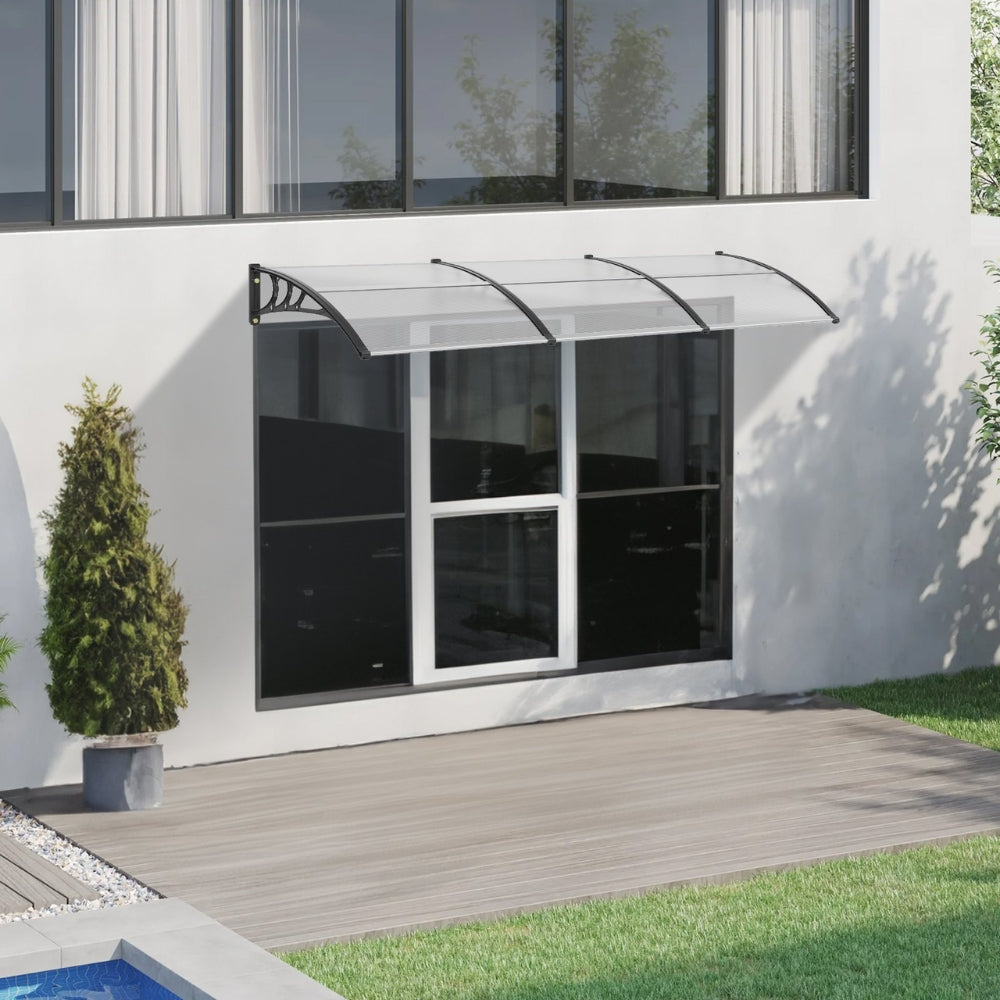 Window Door Awning Canopy UPF 50+ Polycarbonate Front Door Overhang for Sun Protection