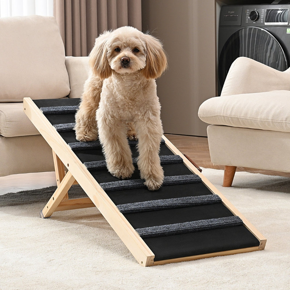 Adjustable Wooden Dog Ramp for Small and Senior Dog