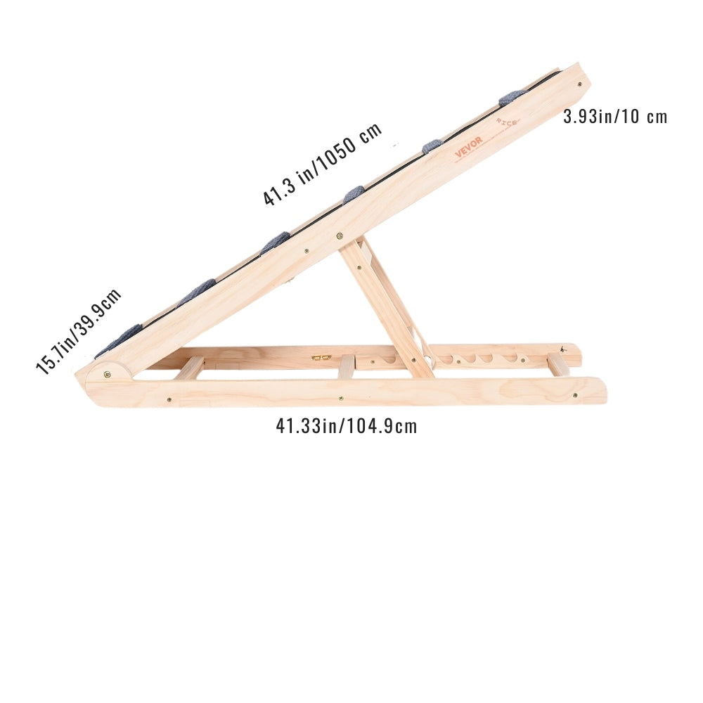 Adjustable Wooden Dog Ramp for Small and Senior Dog