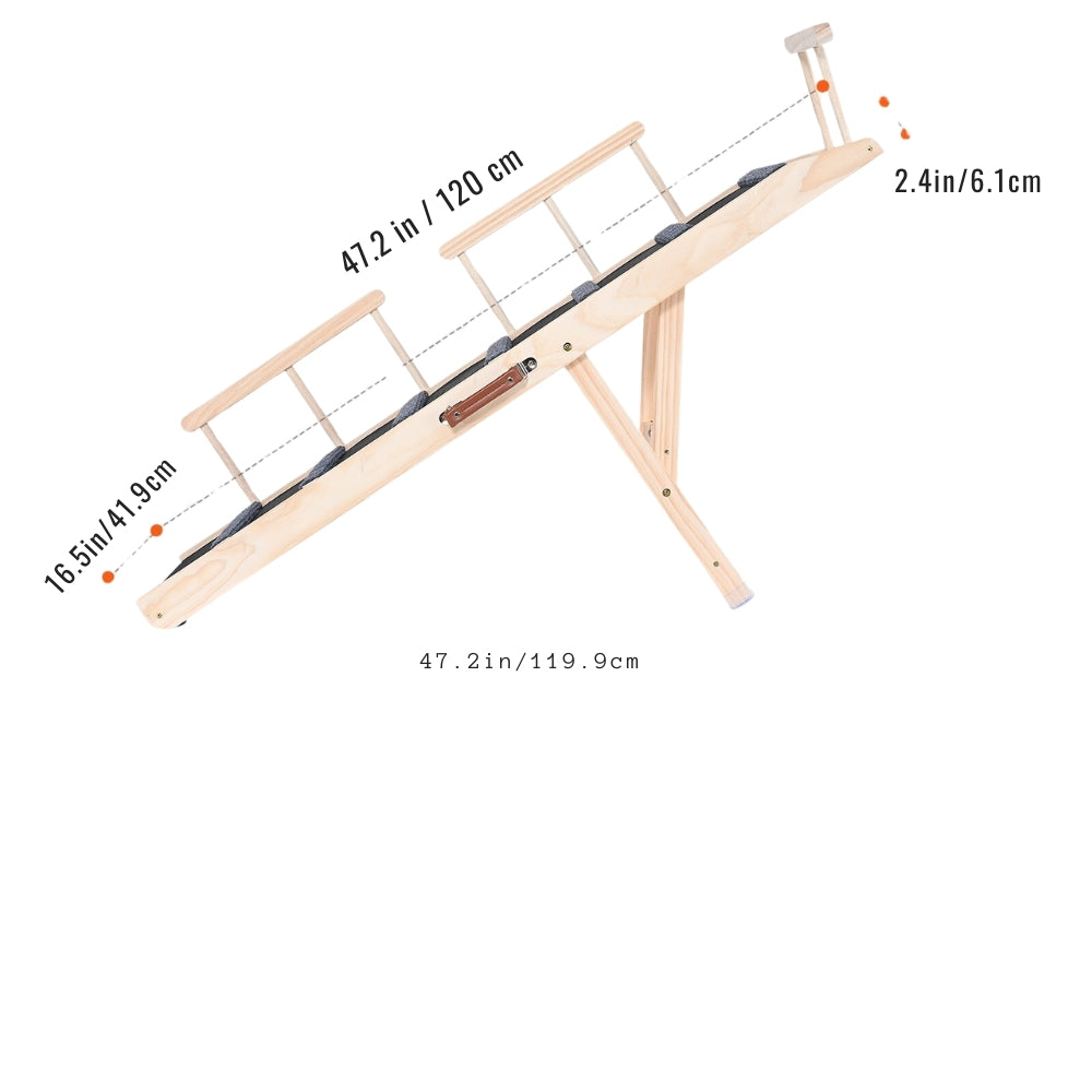 Adjustable Wooden Dog Ramp for Small and Senior Dog