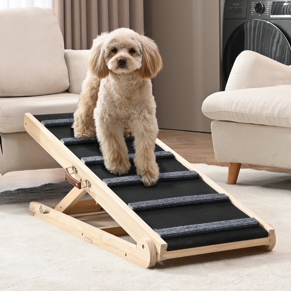 Adjustable Wooden Dog Ramp for Small and Senior Dog