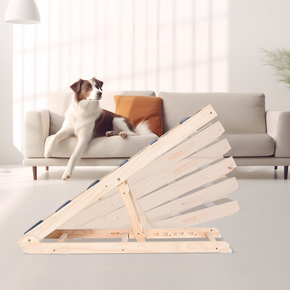 Adjustable Wooden Dog Ramp for Small and Senior Dog