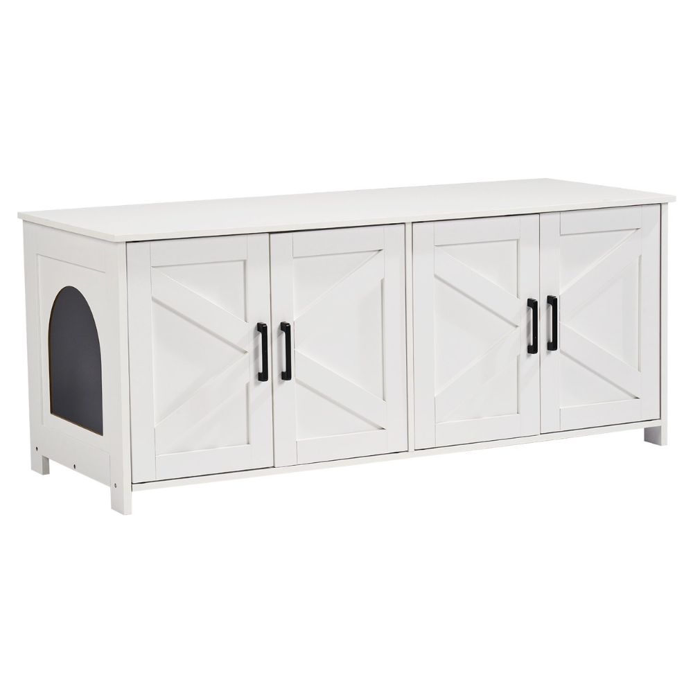 Hansona Cat Litter Box Enclosure for 2 Cats Litter Box Furniture