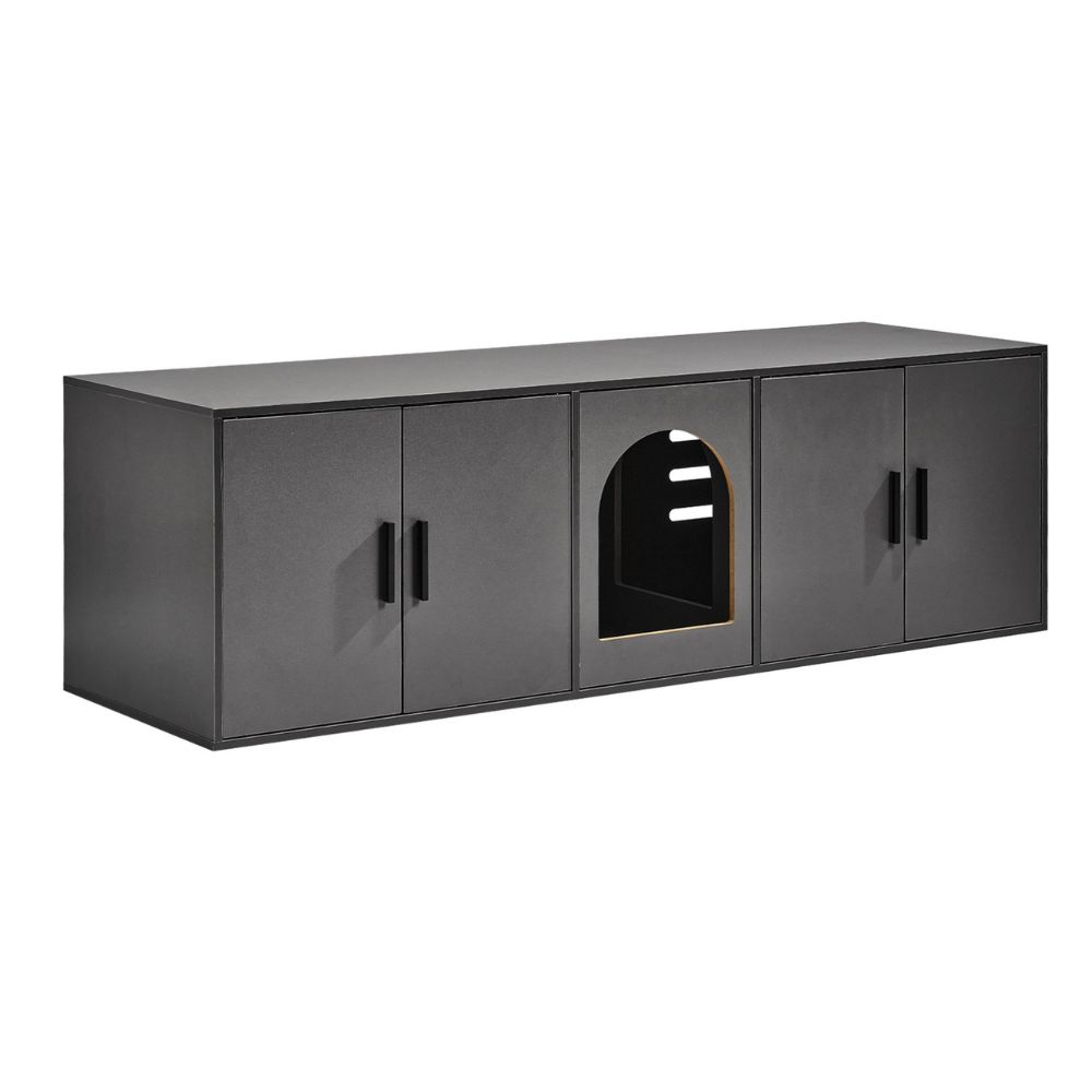Hansona Cat Litter Box Enclosure for 2 Cats Litter Box Furniture