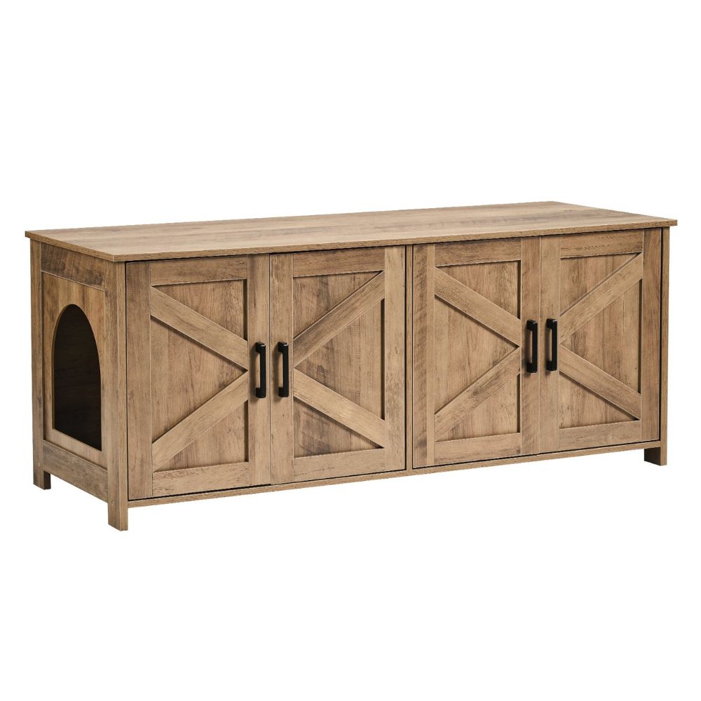 Hansona Cat Litter Box Enclosure for 2 Cats Litter Box Furniture