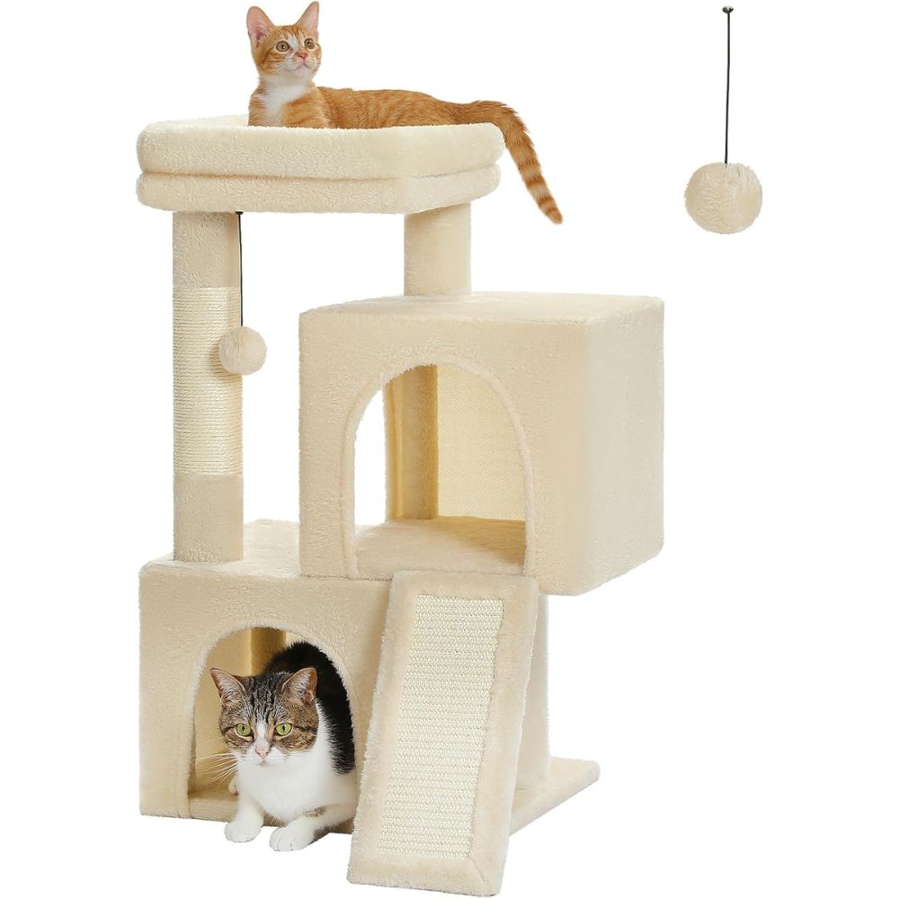 Pet Cat Tree Tower Condo Wood Scratcher with Scratching Post for Cats Climbing Tree