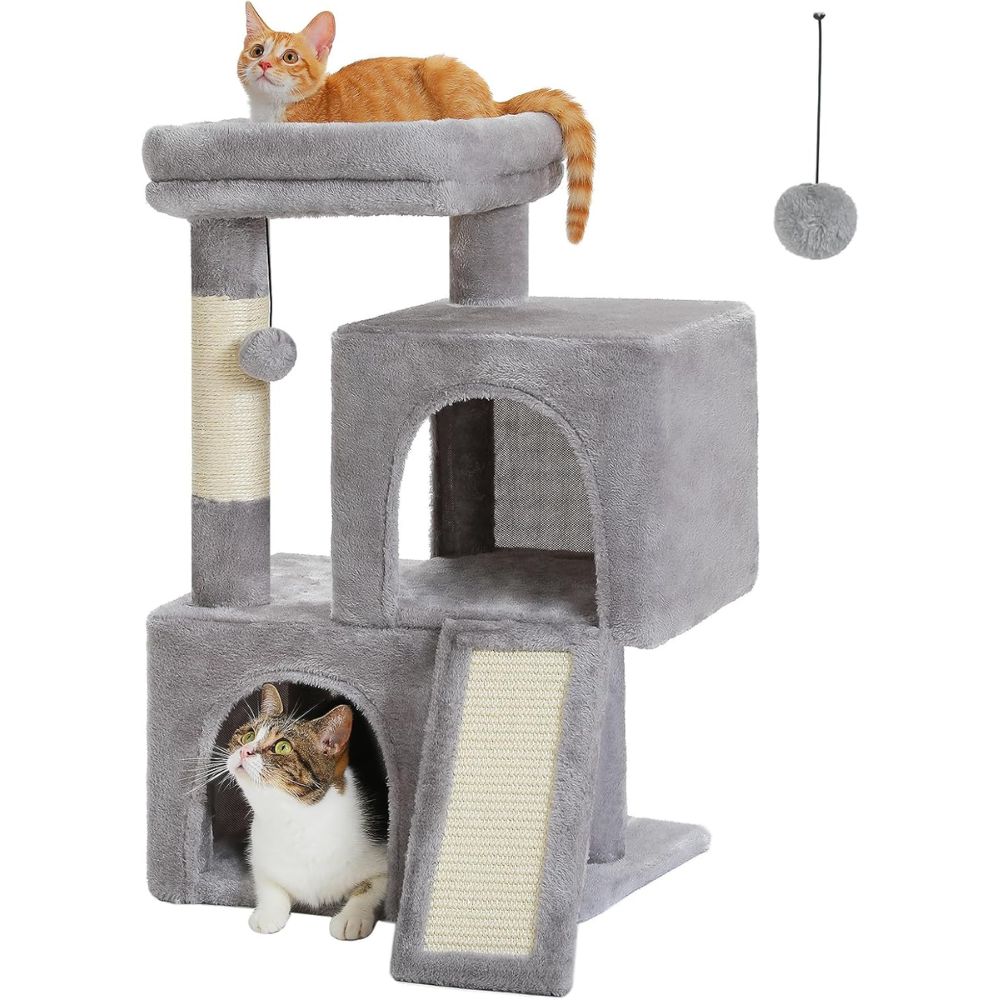 Pet Cat Tree Tower Condo Wood Scratcher with Scratching Post for Cats Climbing Tree