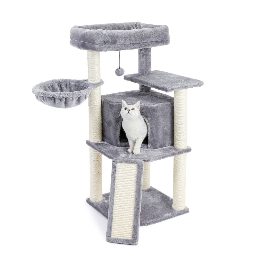 Pet Cat Tree Tower Condo Wood Scratcher with Scratching Post for Cats Climbing Tree