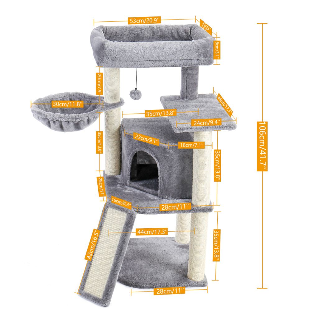 Pet Cat Tree Tower Condo Wood Scratcher with Scratching Post for Cats Climbing Tree