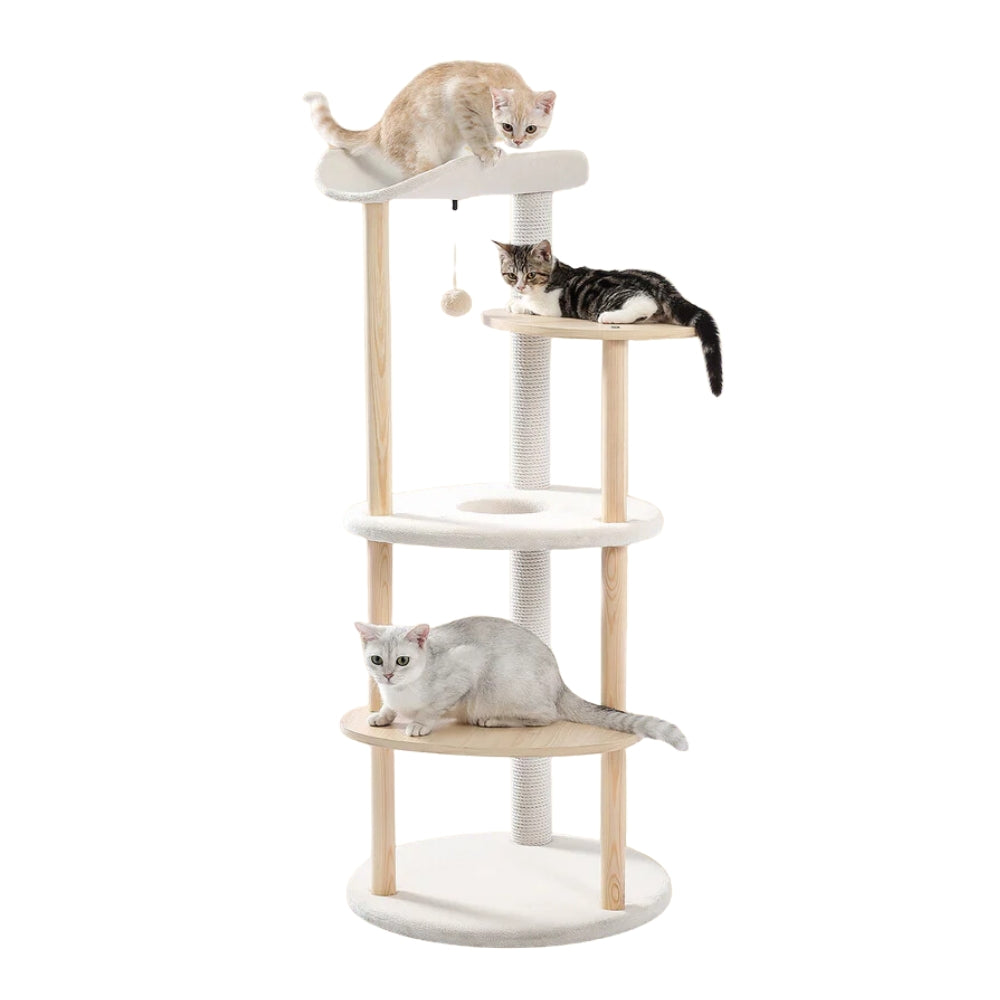 Hansona Cat Tree House Plush Condo Scratching Posts for Cat Kitten Climbing Tree Toy Activity