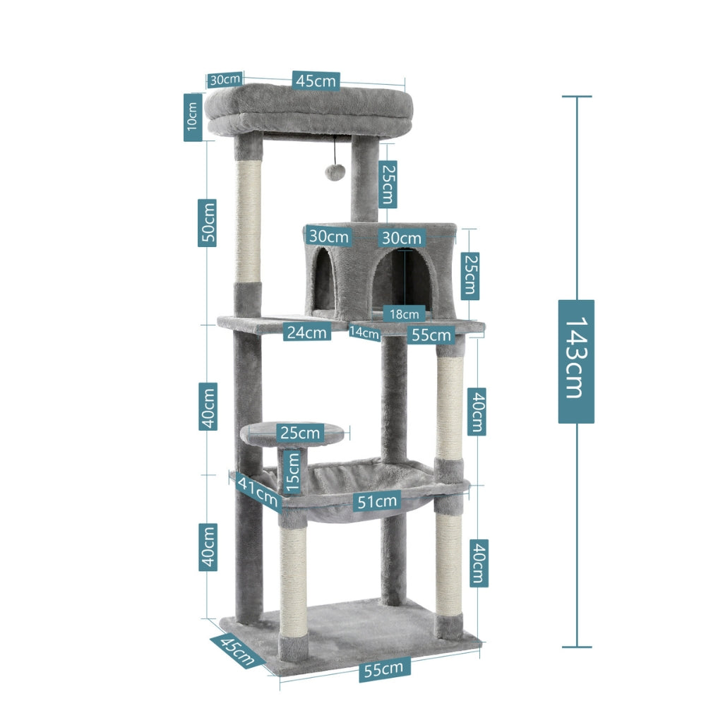 Cat Tree Tower House Condo Perch Entertainment Scratching for Kitten Multi-Level Tower