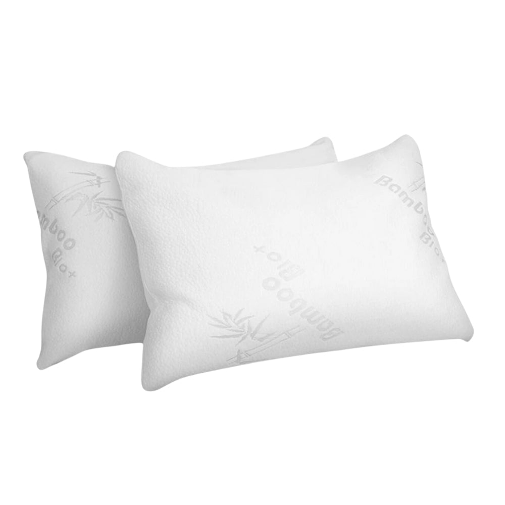 Memory Foam Pillow Twin Pack Pillows Bamboo Fabric Cool Gel