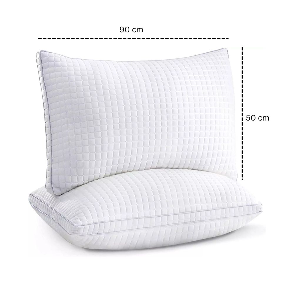 Luxurious 2-Pack Adjustable Quality Pillows Hotel Grade Cotton Covers