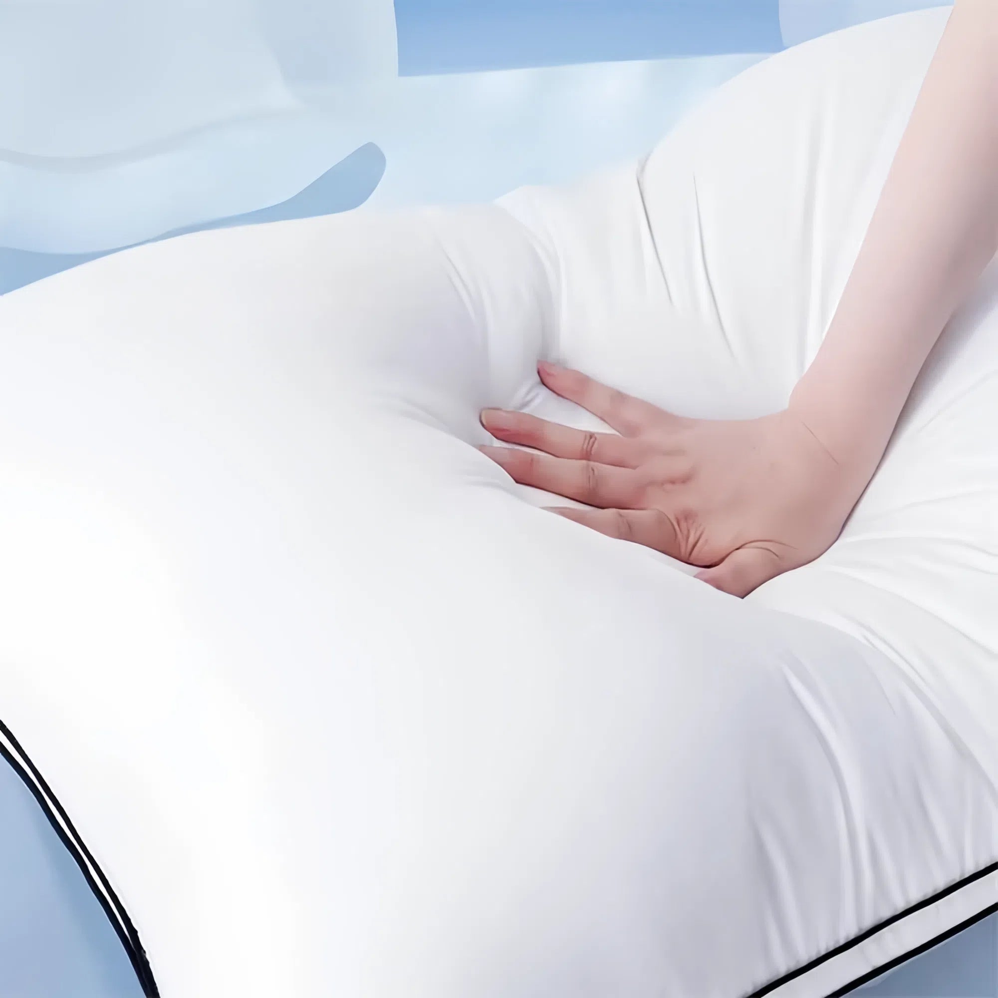 1/2 Pack High Resilience Pillows with Breathable Washable Pillowcases