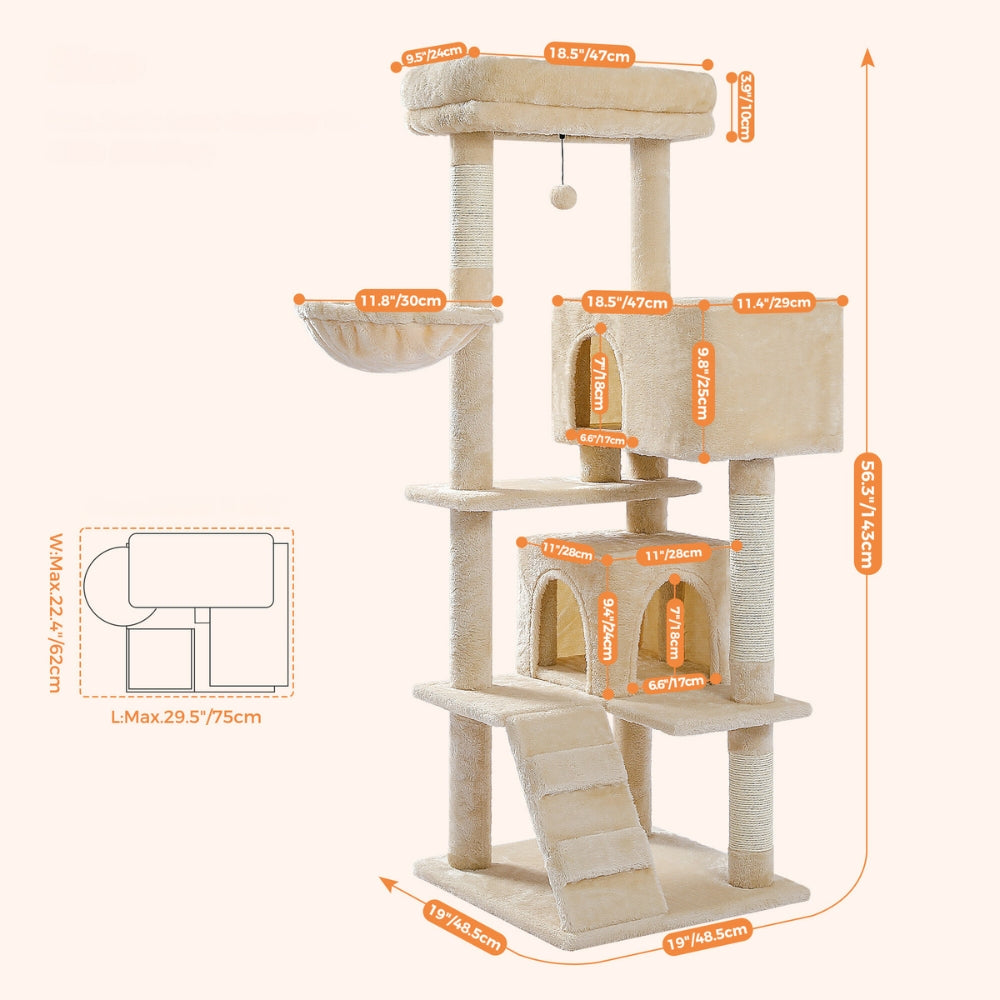 Large Cat Tree Double Condos Sisal Scratching Posts