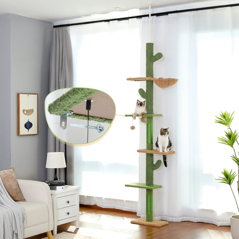 Cactus Cat Tree Floor to Ceiling for Indoor