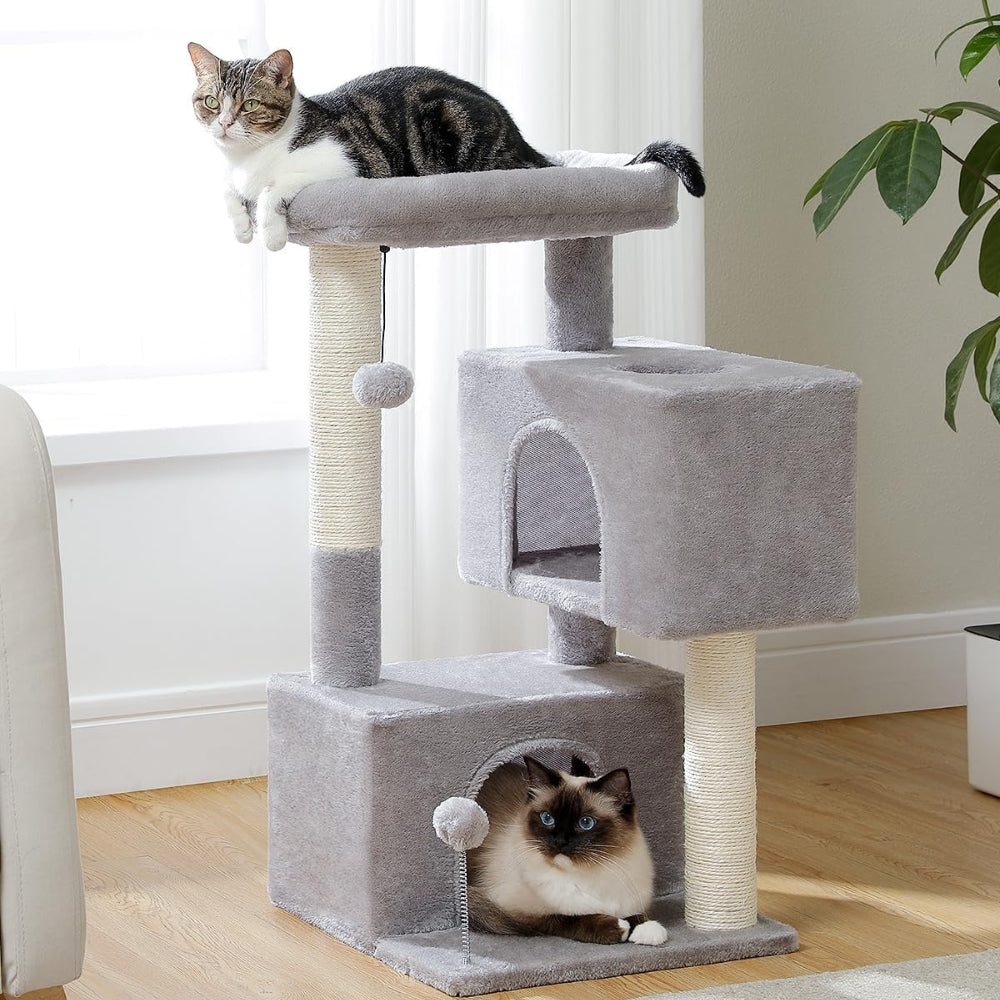 Cat Tower with Double Condo for Kittens Indoor Large Top Perch