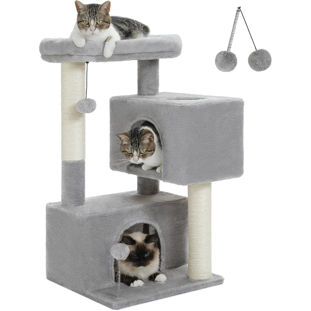 Cat Tower with Double Condo for Kittens Indoor Large Top Perch
