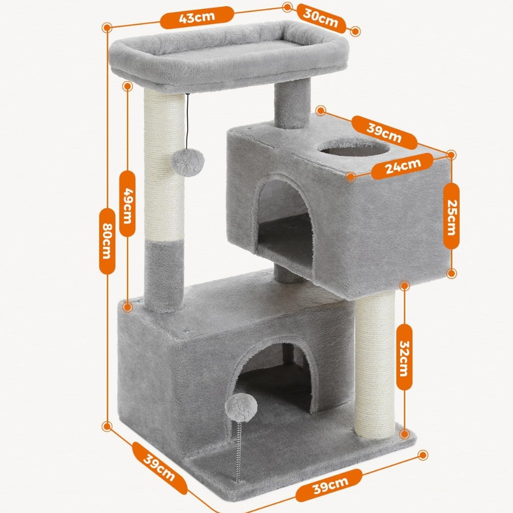 Cat Tower with Double Condo for Kittens Indoor Large Top Perch