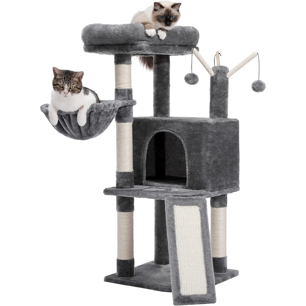 Multi-Level Cat Tree with Large Condo, Hammock, Cat Scratching Posts