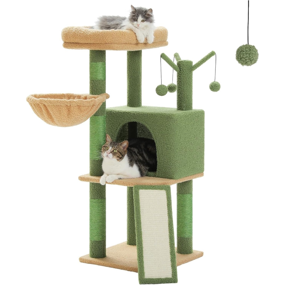 Multi-Level Cat Tree with Large Condo, Hammock, Cat Scratching Posts